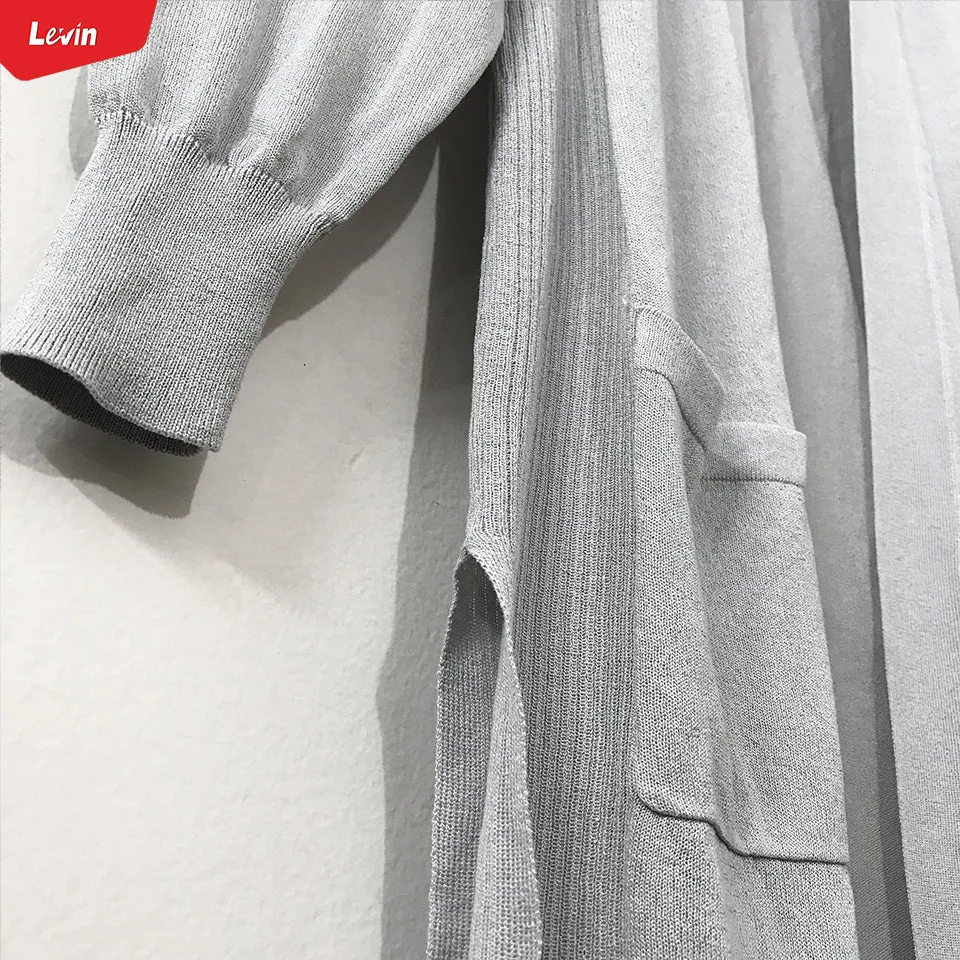 Women's Lightweight Open Front Pocket Long Cardigan Shrug