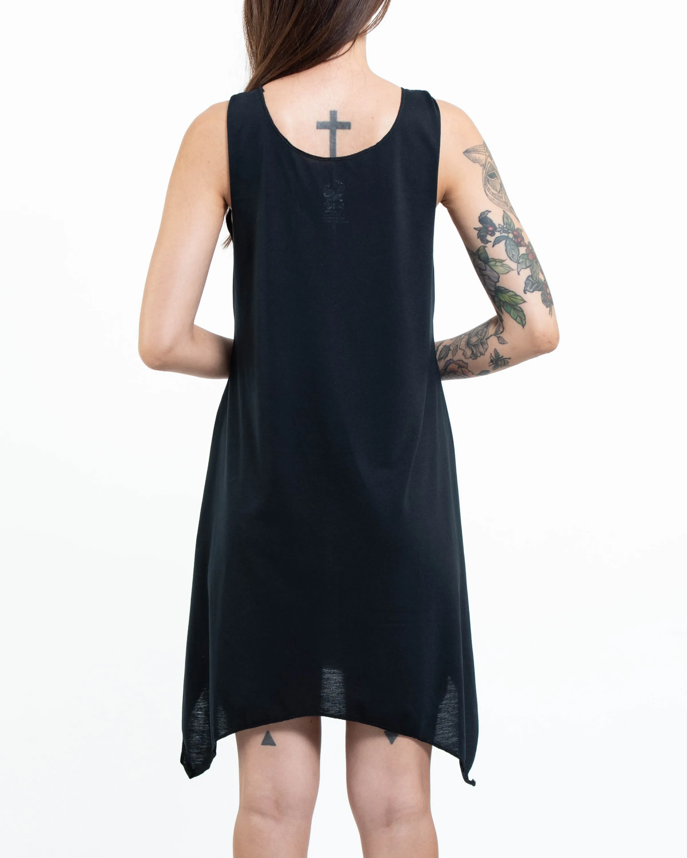 Womens Living Tree Tank Dress in Gold on Black