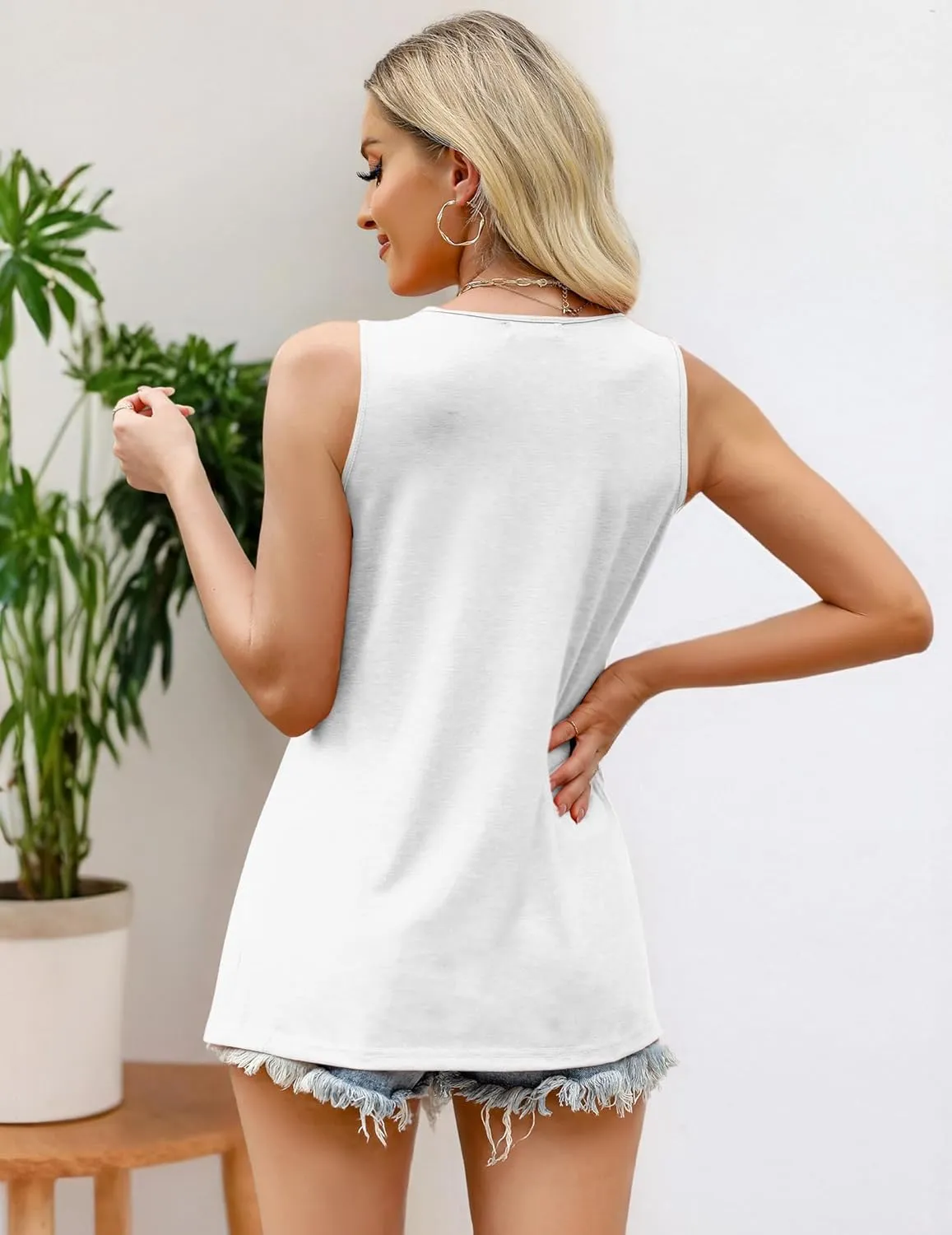 Zeagoo Women's Tank Tops Pleated Floral Flowy Boho Tunic Shirts